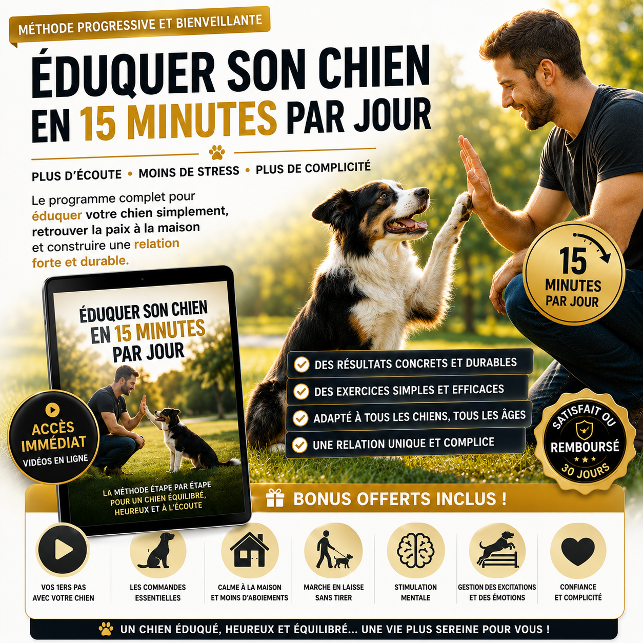 Éduquer son Chien en 15 Minutes par Jour - Programme complet d'éducation canine